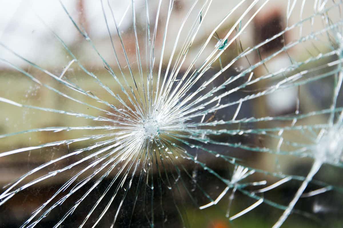image of a shattered window